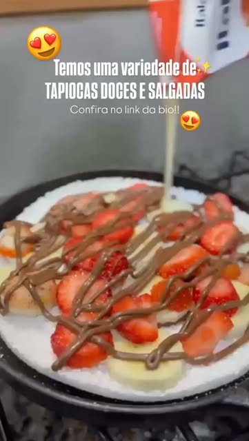 Tapioca doce de morango e Nutella